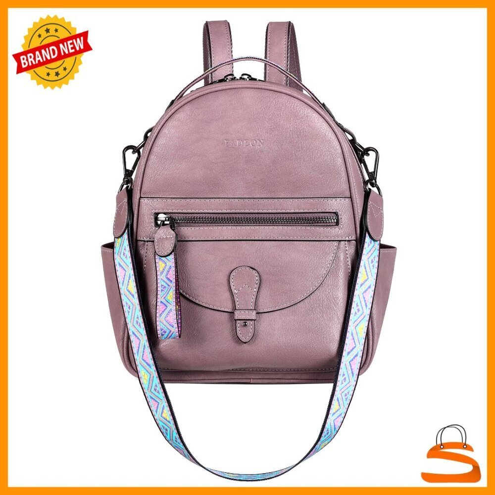 Mini Backpack Purse, Faux Leather, Water Resistant, 10 Pockets, Shoulder Strap